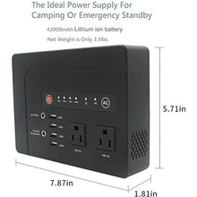 Load image into Gallery viewer, Powkey 200Watt Portable Power Bank with AC Outlet for Camping 42000mAh Power Supply for CPAP ,2 AC Ports, 4 USB Ports, 2 DC Port
