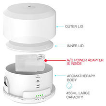 Load image into Gallery viewer, 450ML Essential Oil Diffuser with 8 LED Color Changing Lamps, ZOOKKI Aromatherapy Diffuser for Essential Oils with 4 Timer Settings and Waterless Auto Shut-off Feature for Large Room
