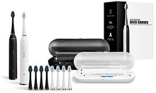 Load image into Gallery viewer, AquaSonic DUO Dual Handle Ultra Whitening 40,000 VPM Wireless Charging Electric ToothBrushes - 3 Modes with Smart Timers - 10 DuPont Brush Heads &amp; 2 Travel Cases Included
