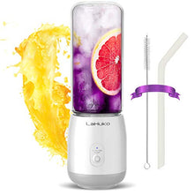 Load image into Gallery viewer, LaHuko Portable Blender Professional Juicer for Shakes and Smoothies with 16oz Detachable Cup and Lid USB Rechargeable Mixer Easy Clean Food Processor For Home Kitchen Sports Travel Outdoor (Extra Smoothie Recipe and Straw/Brush Included)
