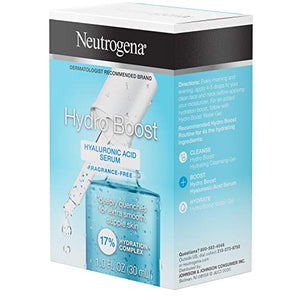 Neutrogena Hydro Boost Hyaluronic Acid Serum with 17% Hydration Complex, Lightweight Daily Hyaluronic Acid Facial Serum for Dry Skin, Oil-Free Fragrance-Free, 1 Fl Oz