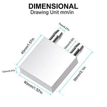 Load image into Gallery viewer, DIYhz Aluminum Water Cooling Block, Liquid Water Cooler Heat Sink System for PC Computer CPU Graphics Radiator Heatsink Endothermic Head Silver 2pcs(40mm x 40mm x 12mm)

