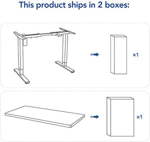 Flexispot Standing Desk 48 x 30 Inches Height Adjustable Desk Electric Sit Stand Desk Home Office Desks Whole-Piece Desk Board (Black Frame + 48 in Blacktop)