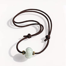 Load image into Gallery viewer, Jewever Natural Jade Pendant Choker Necklace for Women Lucky Stone Bring Wealth Adjustable Rope (13-24")

