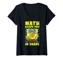 Load image into Gallery viewer, Mademark x SpongeBob SquarePants - Womens SpongeBob Math Keeps You In Shape Funny Math Joke Students V-Neck T-Shirt
