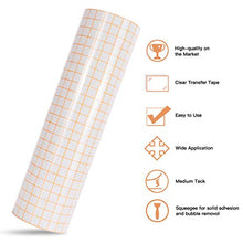 Load image into Gallery viewer, Transfer Tape for Vinyl - 12” x 70 FT w/Orange Alignment Grid for Adhesive Vinyl - Medium Tack Vinyl Transfer Tape for Silhouette Cameo, Cricut for Decals,Signs, Windows and Stickers
