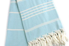 Load image into Gallery viewer, Cacala Turkish Hand Loomed Towels Peshtemal Highly Absorbent Quick and Easy Dry Soft and Comfortable for Shower, Spa, Pool, Gym and Yoga 100% Cotton Sultan Series, 37" x 70"
