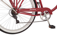 Load image into Gallery viewer, Schwinn Sanctuary 7 Comfort Cruiser Bike, Featuring Retro-Styled 18-Inch/Medium Steel Step-Over Frame and 7-Speed Drivetrain with Front and Rear Fenders, Rear Rack, and 26-Inch Wheels, Red
