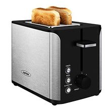 Load image into Gallery viewer, Toaster 2 Slice, Stainless Steel Bread Toaster, Extra Wide Slot Toaster with Bagel Gluten-Free Cancel Function 6-Shade Setting, Black
