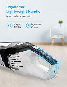 Homasy Handheld Vacuum Cordless, 8Kpa Hand Vacuum with Powerful Cyclonic Suction, Portable Vacuum Cleaner with Long Lasting up to 30mins (Wet&Dry, 3H Charging) for Pet Hair, Dust,Gravel,Home Cleaning