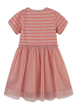 Load image into Gallery viewer, Youlebao Girls Cotton Long Sleeve Casual Cartoon Appliques Striped Jersey Dresses (5T, Gre)
