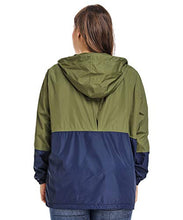 Load image into Gallery viewer, Women&#39;s Waterproof Raincoat Outdoor Hooded Rain Jacket Windbreaker Army Green XXL
