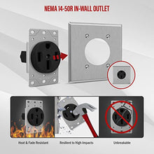 Load image into Gallery viewer, ENERLITES 50 Amp Range Receptacle Outlet for RV and Electric Vehicles, NEMA 14-50R, 3-Pole, 4 Wire (8, 6, 4 AWG Copper Only), 125/250V, 66500-BK, Black
