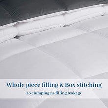 Load image into Gallery viewer, CHOPINMOON All Season Oversized Queen Size Soft Comforter,Quilted Duvet Insert with Corner Tabs,Winter WAM,Luxury, Fluffy,Reversible,White/Grey,98x98 inches
