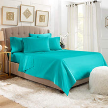Load image into Gallery viewer, 6 Piece Queen Sheets - Bed Sheets Queen Size – Bed Sheet Set Queen Size - 6 PC Sheets - Deep Pocket Queen Sheets Microfiber Queen Bedding Sets Hypoallergenic Sheets - Queen - Teal Blue
