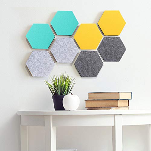 Load image into Gallery viewer, VANCORE Felt Tile Board Hexagon Push Pin Board for Wall Decor Self Adhesive Wall Bulletin Boards for Notes,Pictures,Photos,Memo, Office and Home Decor 5.1x5.8In, 8 Pcs/set