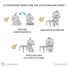 Load image into Gallery viewer, Little Balance Box 2-in-1: No Wheels Spring Feet, Girl Boy Baby Walker Push Stand Toys, Toddler Activity Table, Award Winning (Blue)
