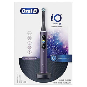Oral-B iO Series 8 Electric Toothbrush with 2 Replacement Brush Heads, Violet Ametrine