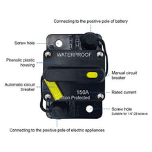 Load image into Gallery viewer, A.A 150 Amp Circuit Breaker DC 12V-48V with Manual Reset, Waterproof, Fuse Inverter for Auto, Car, Trailer, Truck, RV, Marine, Boat, Audio, Current Overload Protection (150A), Black
