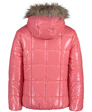 Load image into Gallery viewer, Tommy Hilfiger Girls&#39; Puffer Jacket, Waterproof with Polar Fleece Lining &amp; Faux Fur Hood, FA21High Shine Strawberry Pink, 4
