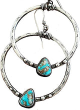 Load image into Gallery viewer, Western National Style Vintage Turquoise Circle Earrings
