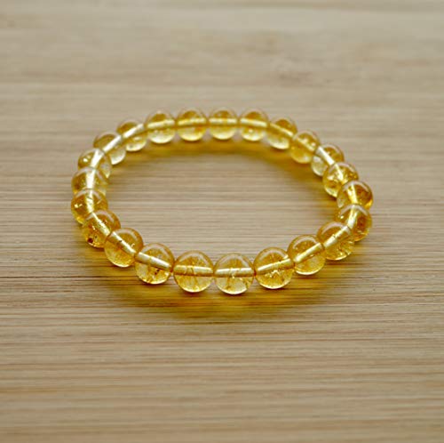 Load image into Gallery viewer, Natural Chakra Healing Crystal Bracelet, Semi-Precious Gemstone Beads Stretch Women Men Jewelry (Yellow Citrine) (8mm)