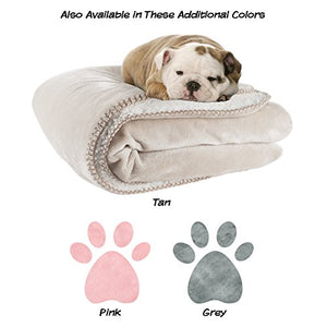 Waterproof Pet Blanket-50”x60” Soft Plush Throw Protects Couch, Chairs, Car, or Bed from Spills, Stains, or Pet Fur-Machine Washable by Petmaker (Tan)