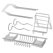 Load image into Gallery viewer, iPEGTOP Stainless Steel Bathtub Caddy Tray - Over Bath Tub Racks Shower Organizer with Extending Sides, Removable Wine Glass Book Holder

