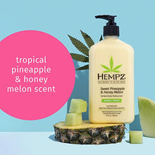 Load image into Gallery viewer, HEMPZ Body Lotion - Sweet Pineapple &amp; Honey Melon + Coconut &amp; Watermelon Daily Moisturizing Cream, Shea Butter, Aloe, Orange Extract Body Moisturizer - Skin Care Products, Hemp Seed Oil - 17 fl oz, 2-Pack Bundle
