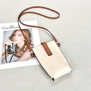 MIAODAM Female Mobile Phone Bag, Fashionable Mini Bag, Retro One-Shoulder Messenger Mobile Phone Bag