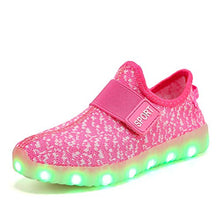 Load image into Gallery viewer, XZSPR Kids Boys Girls Breathable LED Light Up Flashing Sneakers for Children Shoes(Toddler/Little Kid/Big Kid) B1009-Pink-29
