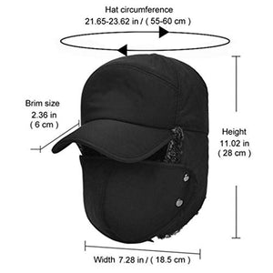Outdoor Cycling Cold-Proof Ear Warm Cap Thickened Ear Winter Warmer Hat (Black)