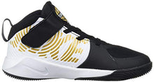 Load image into Gallery viewer, Nike Unisex-Kid's Team Hustle D 9 Pre School Basketball Shoe, Black/Metallic Gold-White, 3Y Regular US Little Kid
