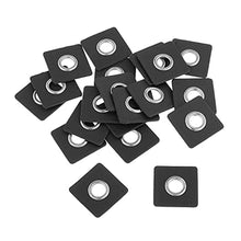 Load image into Gallery viewer, AMLESO 20 Sew on Clothing Patches PU Leather Badges Metal Eyelets Grommets Patch for Purse Bag Craft - Black Square

