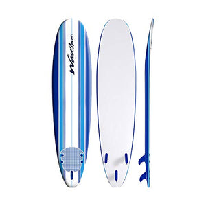 Wavestorm 8ft Classic Surfboard // Foam Wax Free Soft Top Longboard for Adults and Kids of All Levels of Surfing