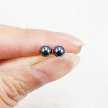 Load image into Gallery viewer, 4mm Hematite Ball Studs, Tiny Stud Earrings For Men &amp; Women, Hypoallergenic Surgical Steel
