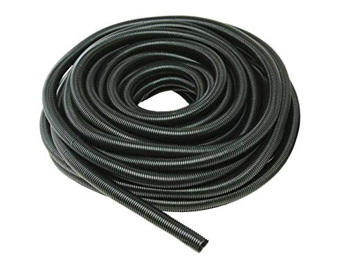 Kable Kontrol Split Wire Loom Tubing - 3/8” Inch Diameter - 10' Feet Long - Black - Durable Polyethylene Tubing - Wire Conduit- Wire Protector - Split Corrugated Tubing