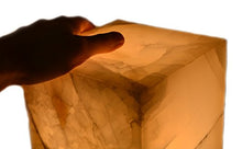 Load image into Gallery viewer, Marble White Stone Prism Lamp, 10" Tall, Carved from Real North American Onyx - The Artisan Mined Series by hBAR
