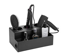 Load image into Gallery viewer, JackCubeDesign Hair Dryer Holder Hair Styling Product Care Tool Organizer Bath Supplies Accessories Tray Stand Storage Bathroom Vanity Countertop with 3 Holes(Black) – :MK154C
