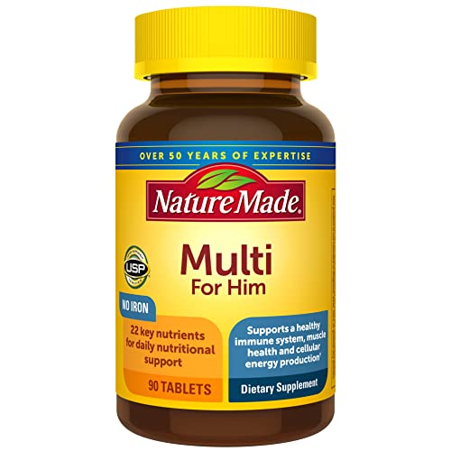 Nature Made Multivitamin For Him, Men's Multivitamin for Daily Nutritional Support, 90 Tablets, 90 Day Supply