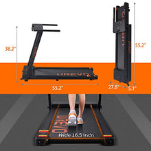Load image into Gallery viewer, UREVO Foldable Treadmills for Home,Under Desk Electric Treadmill Workout Running Machine,2.5HP Portable Compact Treadmill with 12 Pre-Set Programs and 16.5 Inch Wide Tread Belt
