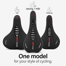 Load image into Gallery viewer, Wittkop Bicycle Saddle [for Mountain Bikes] – Comfortable Saddle for Men and Women with Integrated 5-Zone-Concept and Memory Foam - Waterproof Bike Seat with Airflow System, incl. User Manual
