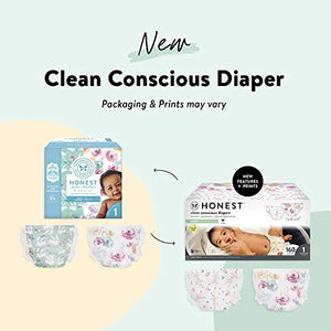 The Honest Company - Super Club Box, Clean Conscious Diapers, Rose Blossom + Tutu Cute, Size 1, 160 Count (Packaging May Vary)