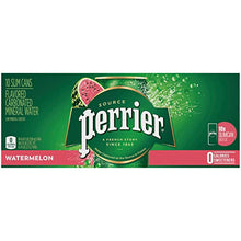 Load image into Gallery viewer, Perrier Watermelon Flavored Carbonated Mineral Water, 8.45 fl oz. Slim Cans (10 Pack)
