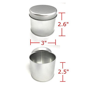 Large Tin Cans (8 Oz), 3" x 2.6", 12 Pack- For Creams, Art and Crafts, Storing Spices and Candy, and More