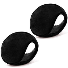 Load image into Gallery viewer, HIG Ear Warmer Unisex Classic Fleece Earmuffs Winter Accessory Outdoor Earmuffs (2 Black)
