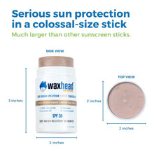 Load image into Gallery viewer, Waxhead Biodegradable Sunscreen Stick - Kids Sunscreen Stick, Reef Safe Sunscreen Waterproof, Coral Reef Safe Sunscreen, Zinc Sunscreen Stick for Kids, Mineral Sunscreen Stick, Sun Screen Protector for Face (Tinted)
