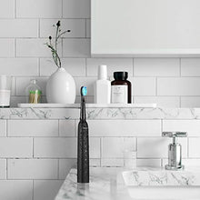 Load image into Gallery viewer, Electric Toothbrush, Sonic Rechargeable Eletronic Toothbrushes for Adults, Electronic Toothbrush with 2 Waterproof Replacement Brush Heads Power Clean as Dentist, Black

