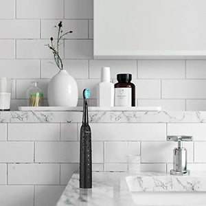 Electric Toothbrush, Sonic Rechargeable Eletronic Toothbrushes for Adults, Electronic Toothbrush with 2 Waterproof Replacement Brush Heads Power Clean as Dentist, Black