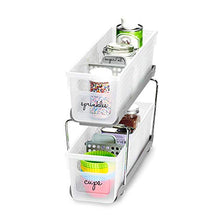 Load image into Gallery viewer, madesmart 2-Tier Organizer Bath Collection Slide-out Baskets with Handles, Space Saving, Multi-purpose Storage &amp; BPA-Free, Mini, Frost-With Dividers
